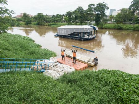 Interceptor 001 in Cengkareng Drain, Jakarta, Indonesia