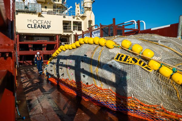 System 03's retention zone hauled on deck for emptying